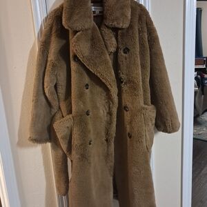 Oversized Teddy Faux Fur Coat By Nordstrom, Size Medium